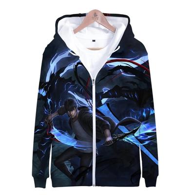 Solo Leveling Hettegenser 3D Unisex Glidelås Genser Dame/Herre Langermet Harajuku Streetwear Koreanske Manga-klær