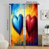 2 Pcs   Versatile Polyester Transparent Curtains for Home Decoration Still Life Love for Use In Bedrooms and Living Rooms