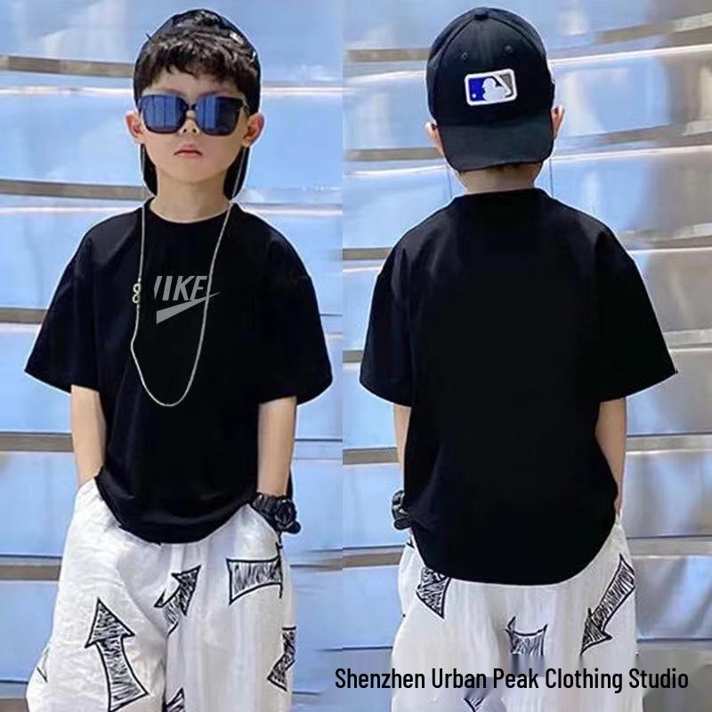Summer Style 100% Pure Cotton Trendy Loose Short Sleeve T-Shirt for Boys and Girls - Soft, Sweat-Absorbing, and Sweat-Wicking.