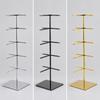 Compact Stainless Steel Eyeglass Display Rack Countertop