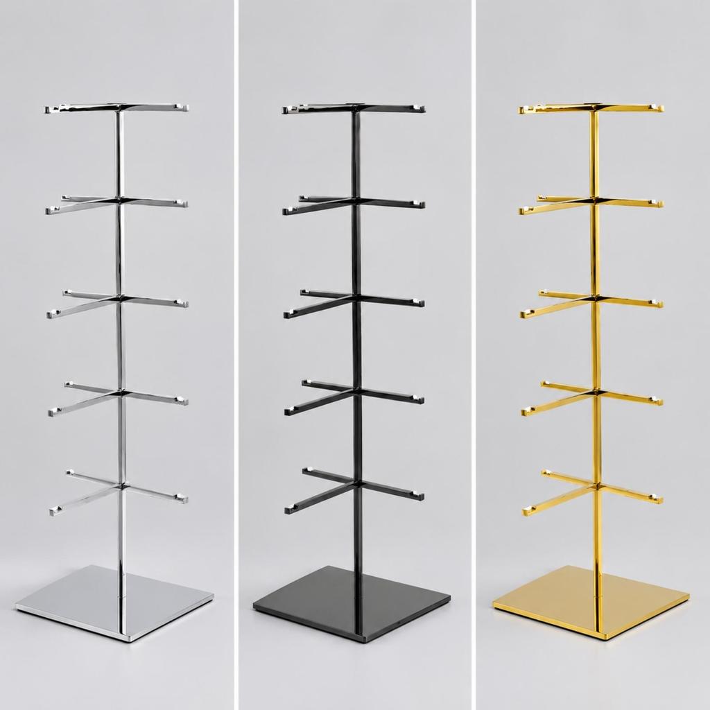 Compact Stainless Steel Eyeglass Display Rack Countertop