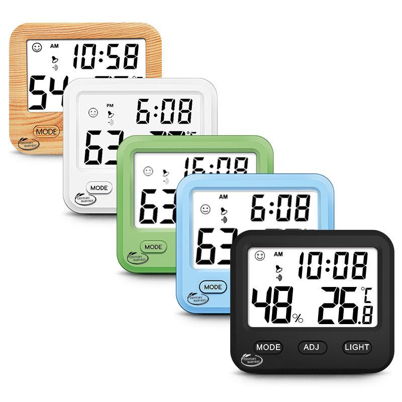 Indoor Digital Thermometer Hygrometer Alarm Clock Home Temperature Humidity Monitor LCD Screen Backlight ABS Table Thermometer 1m*1m&60mins&0.3 kg синий