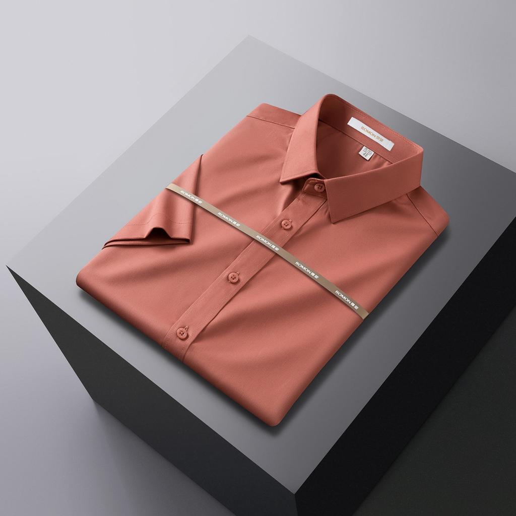 Summer New Bamboo Fiber Shirt Men's Short-sleeved Slim-fitting Non-iron Business Formal Wear Professional Work Clothes Suit White Shirt