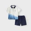 David Bella Kidsren's Antibacterial Five-Point Pants Set 2026 Boys' New Cool Polo Shirt Two-Piece Summer Outfit