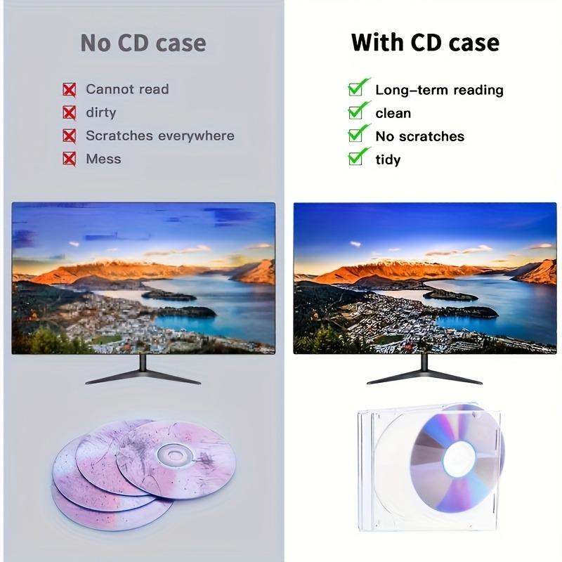 15pcs Premium CD/DVD Acrylic Case 10.4Mm Standard Single Clear CD Jewel Case with Assembled Tray Fan Collectibles Music Albums