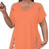 2026 Plus Size V-Neck Criss-Cross Strap Short-Sleeved Women's T-Shirt