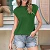 Round Neck Short Sleeved Textured T-shirt Top for Women