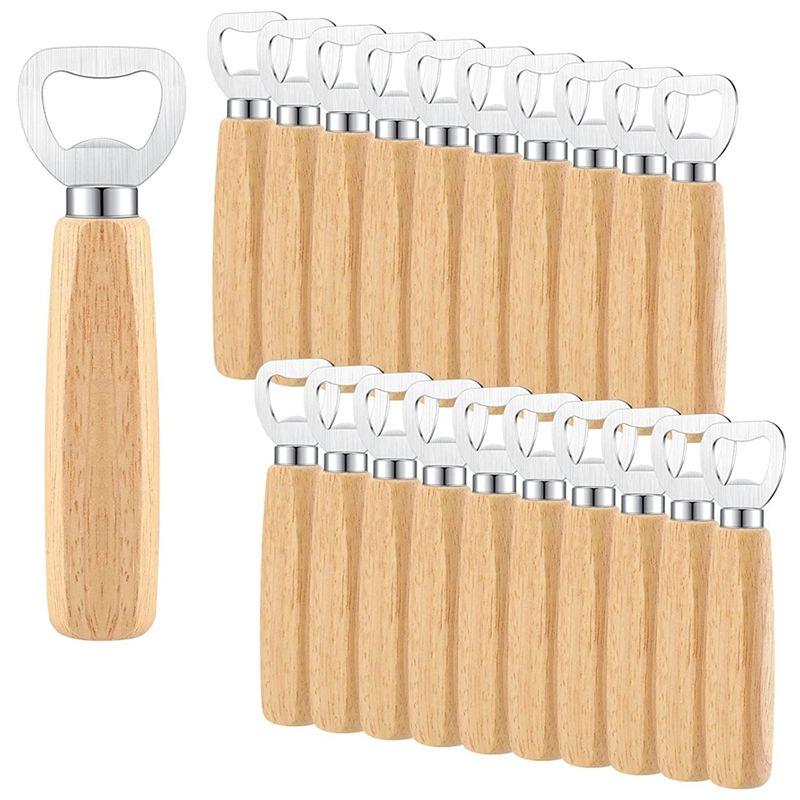 

AEE2-Stainless Steel Bottle Opener Cider Wine Opener Bottle Opener With Wooden Handle DIY