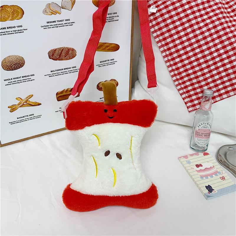 

Women s Cute Cartoon Red Apple Plush Backpack - Large Capacity, Crossbody, Trendy Fashion Ins Style 25 cm