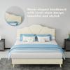 Modern minimalist soft bed, comfortable headboard, 140*200CM, beige, low box bed frame does not include gas rod, include 140*200cm mattress.