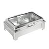 Stainless Steel Electric Buffet Stove with Flip-Top Bain-Marie for Hotels