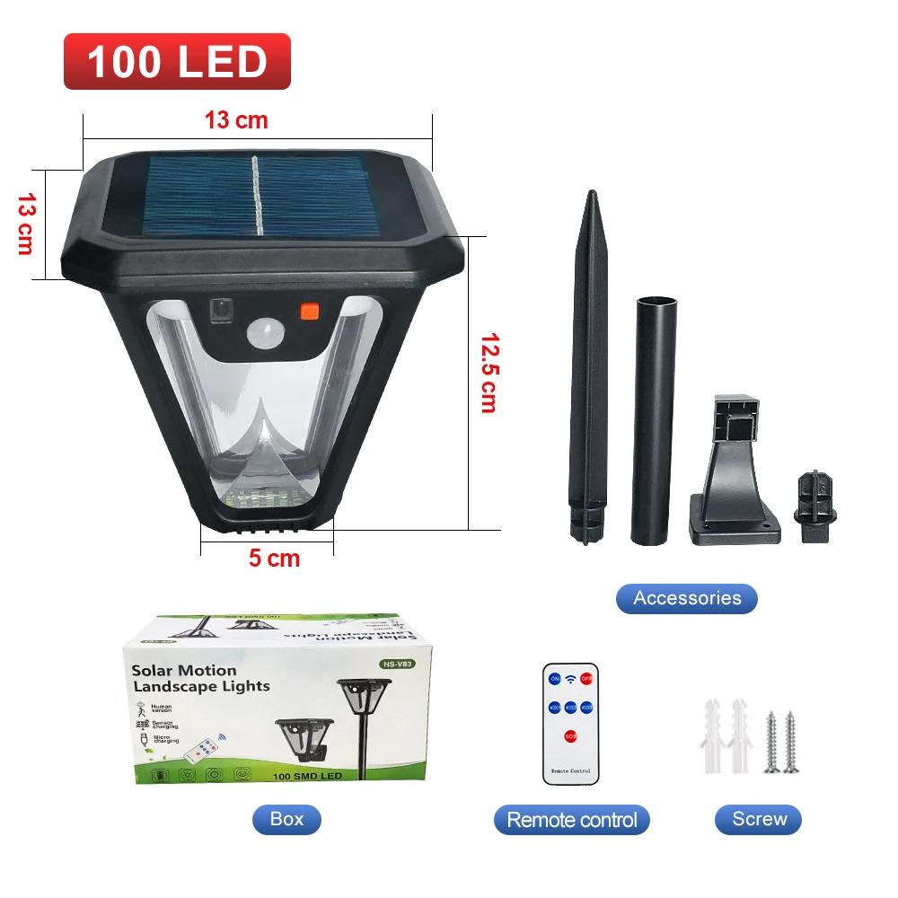 

Solar Light Outdoor Waterproof 100 LED Motion Sensor Solar Lamp USB Rechargeable 2400mah Sunlight Radar Garden Street Wall Light 100 white LED