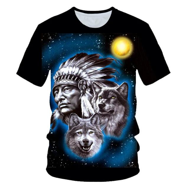 Animal Wolf T Shirt For Boys Print Children Boys Harajuku 3D T Shirt Summer Kids Short Sleeve Girls Tshirt Cartoon Baby T-Shirts
