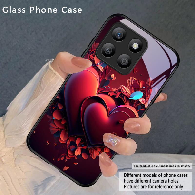 Brilliant Flame Rose For Honor Magic 4 5 6 Pro 7 X6 X9c X9 X6b X8 X9b X5b X8b 30 Pro+ 50 Pro 70 90 200 Lite Glass Phone Case