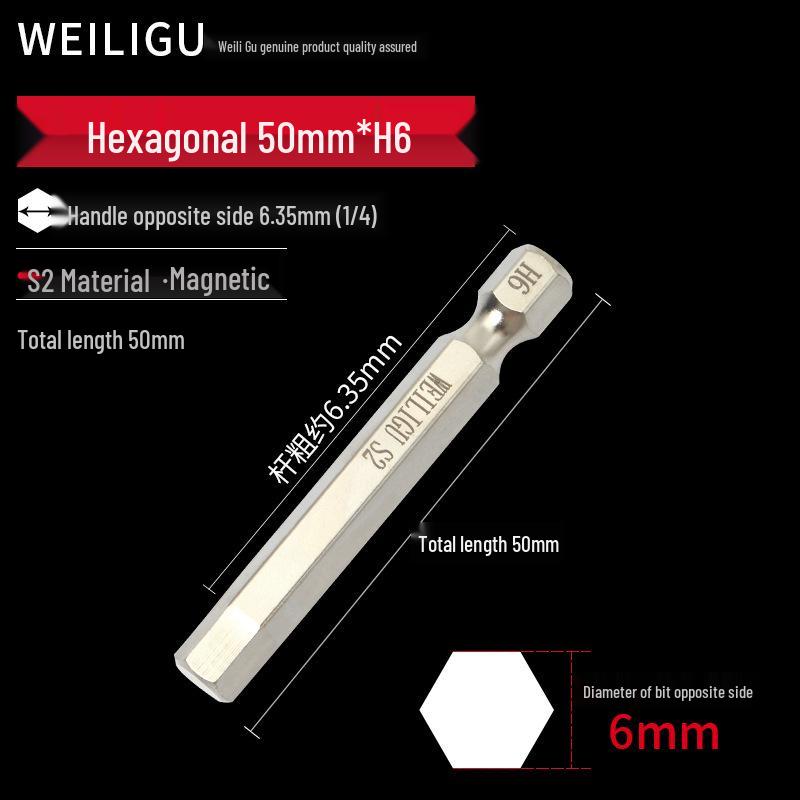 Electroplated Anti-Rust Hex Bit Set, S2 Steel, Extended Pneumatic Air Driver, Hex Socket Screwdriver.