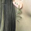Silver Serpent Ear Jewelry 1 Pair Vintage Gothic Snake Earrings, Retro Punk Front Back Personalized Cuffs for Girls Stud Halloween Animal Statement