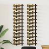 Wall Mounted Wine Rack for 12 Bottles 2 Pcs Black Iron