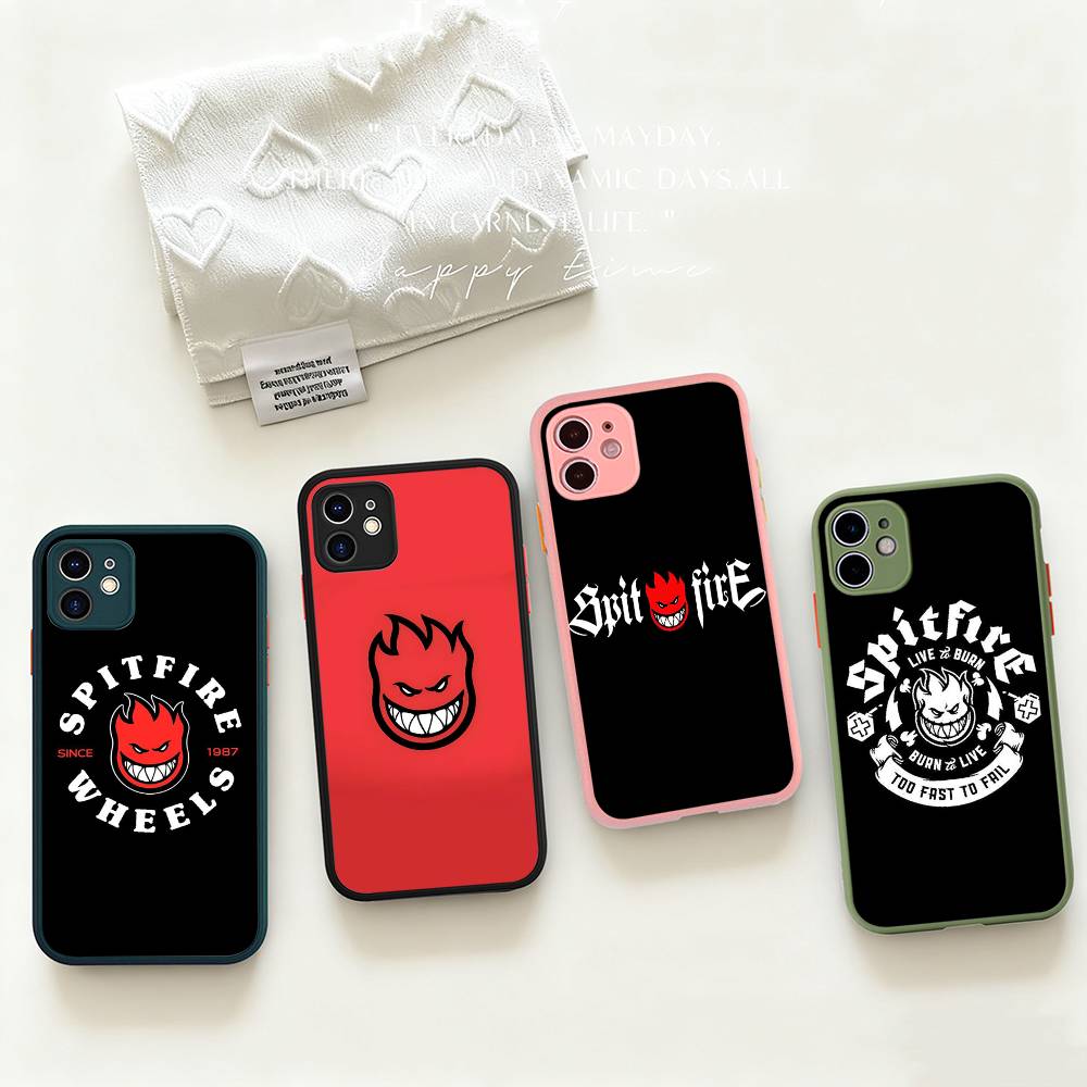 S-Spit F-Fires Logo  For iPhone Air 16 15 14 Plus 13 12 11 Pro Max Matte Cover Jelly Shockproof Phone Case