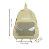 Solid Color Pockets Itabag Large Capacity Korean Style School Bag Jk Transparent Backpack  Kids