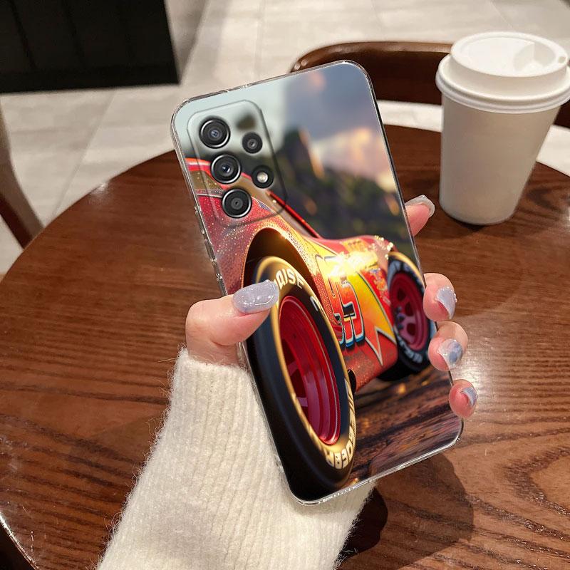 Clear Case For Samsung Galaxy A57 A37 A56 A36 A55 A54 A35 A26 A07 A17 A16 A06 A34 A15 Cover Cars Lightning Mcqueen Jackson Storm
