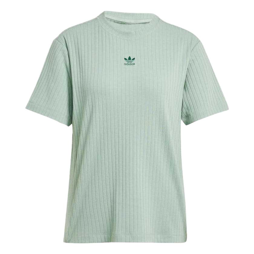 Adidas Originals Essentials Solid Color Crew Neck Short Sleeve Regular T-Shirt Women Tops Green JD1490