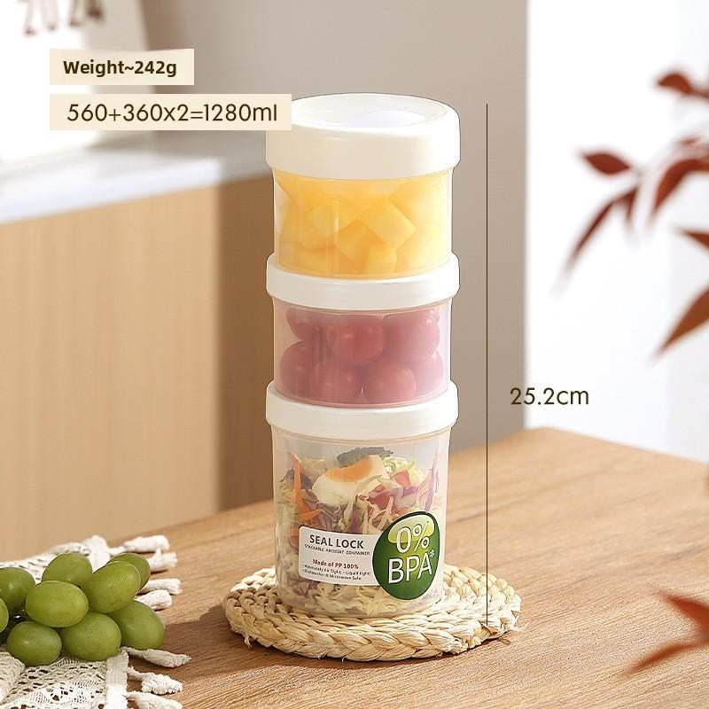 Portable Salad Bowl With Sealed Lid For Light Meals And Snacks