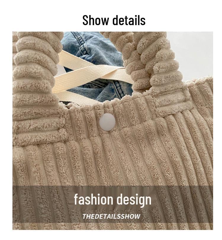 2024 Winter Corduroy Plush Crossbody Bucket Bag - Cute Furry Handbag