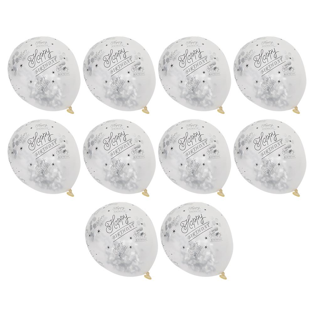 10Pcs Latex Transparent Balloon with   Words for Birthday Party Wedding Anniversary Decorate