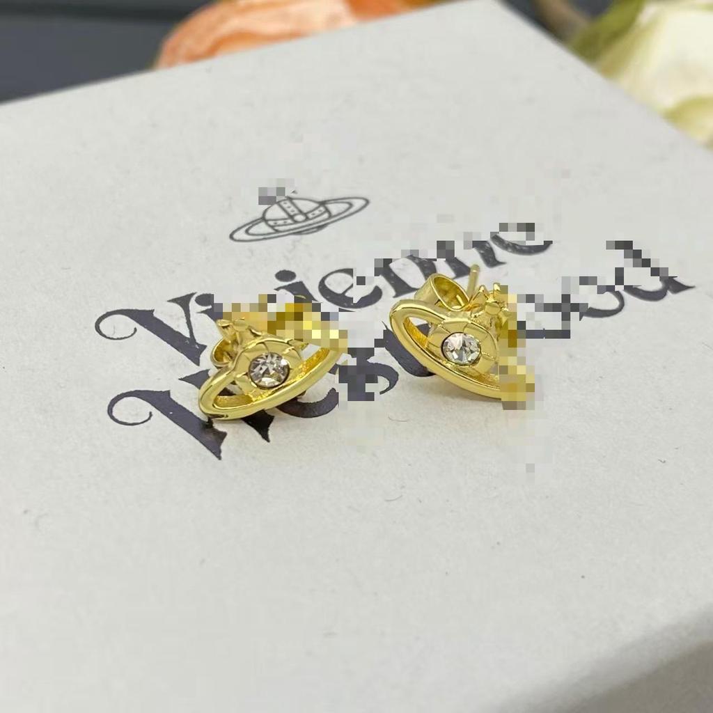 Westwood Silver Needle Stud Earrings - Chic Niche Design for a Sophisticated Look