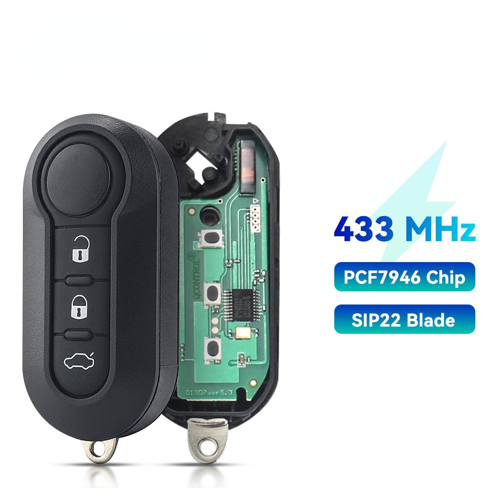 KEYYOU Delphi & Marelli Car Remote Key For Fiat MPV Bravo Ducato 500 Doblo Qubo Grande Punto 433Mhz ID46 PCF7946 Chip