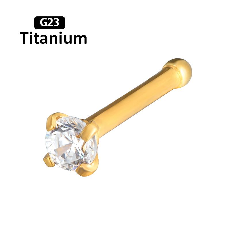 1PC 20G Nose Stud Multi Styles G23 Titanium 2mm Zircon 6.5mm Hook Bar Pin Ear Stud Earring Nose Lip Piercing Body Jewelry Labret
