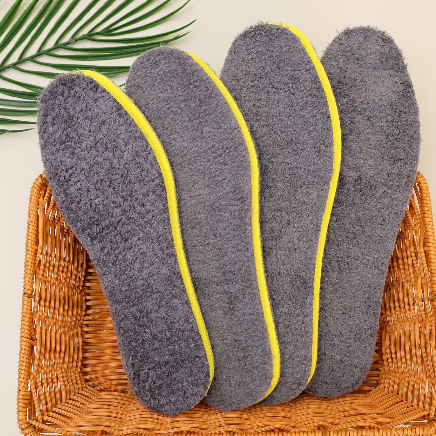Wool Insoles Warmth Thickened Fleece Sports Shock Absorption Ultra Cotton Insoles for Sweat Absorption and Odor Prevention 35-36
