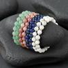 Elegant Semi-Precious Stone Beaded Bracelet - Light Luxury, High-End, Versatile Elastic Round Beads for Couples