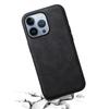 DENIOR A11 For iPhone 13 Pro Case Retro Leather+ PC+TPU Magnetic Phone Cover
