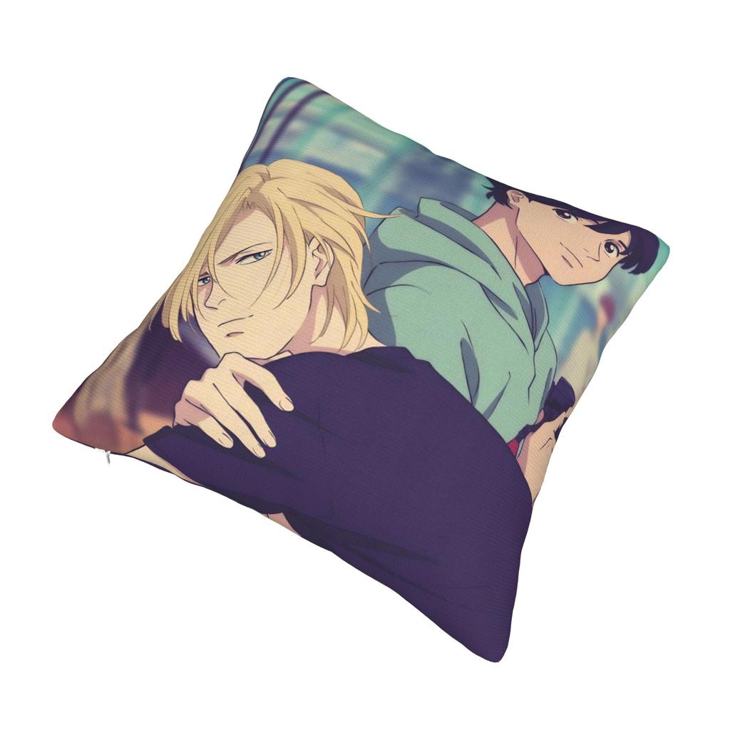 Dekoracyjne Poszewki na Poduszki Banana Fish Akcesoria Anime Poszewka na Poduszkę do Łóżka Pokrowiec na Poduszkę z Zamkiem Błyskawicznym Wielorazowego Użytku