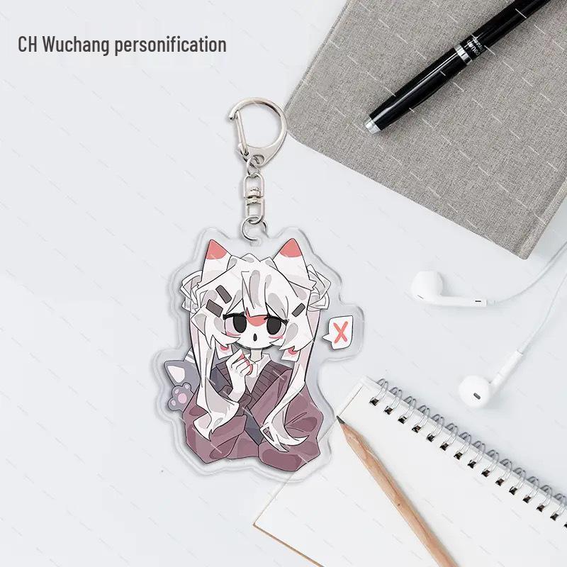 Countryhumans Keychains: Porcelain Neon Beauty - Korea, England, France Pendants for Student Backpacks
