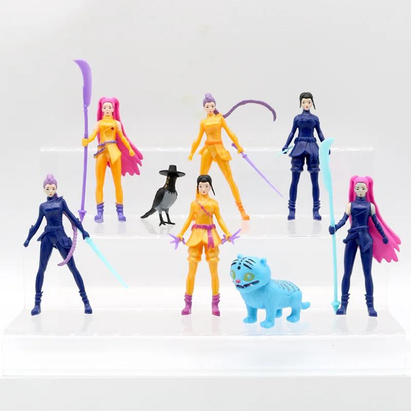8pcs/Set Kpop Demon Hunters Action Figure Toy Derpys Tiger Rumi Mira Zoey Sussy Figurine Doll For Fans Gift