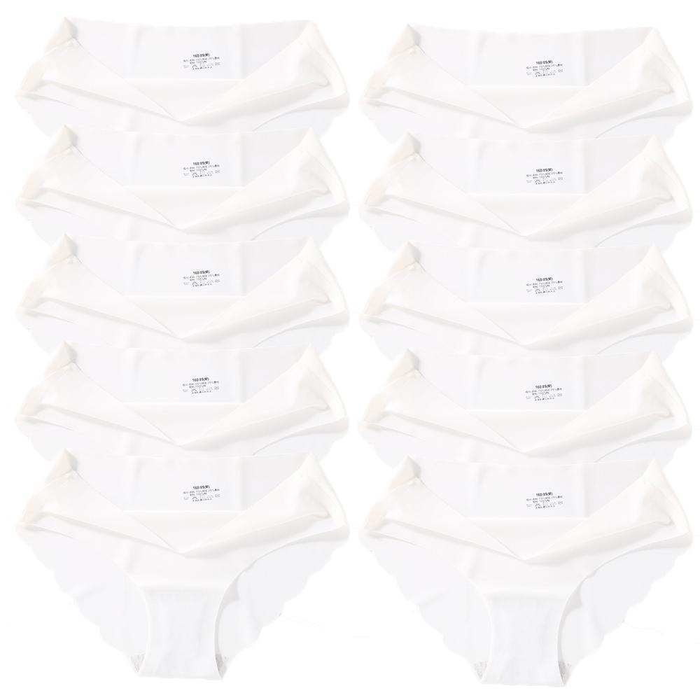 Seamless Silk Panties Women Underwear Sexy Female Underpants Briefs Woman Lingerie Underwear Ice Silk 10 Pcs/Set