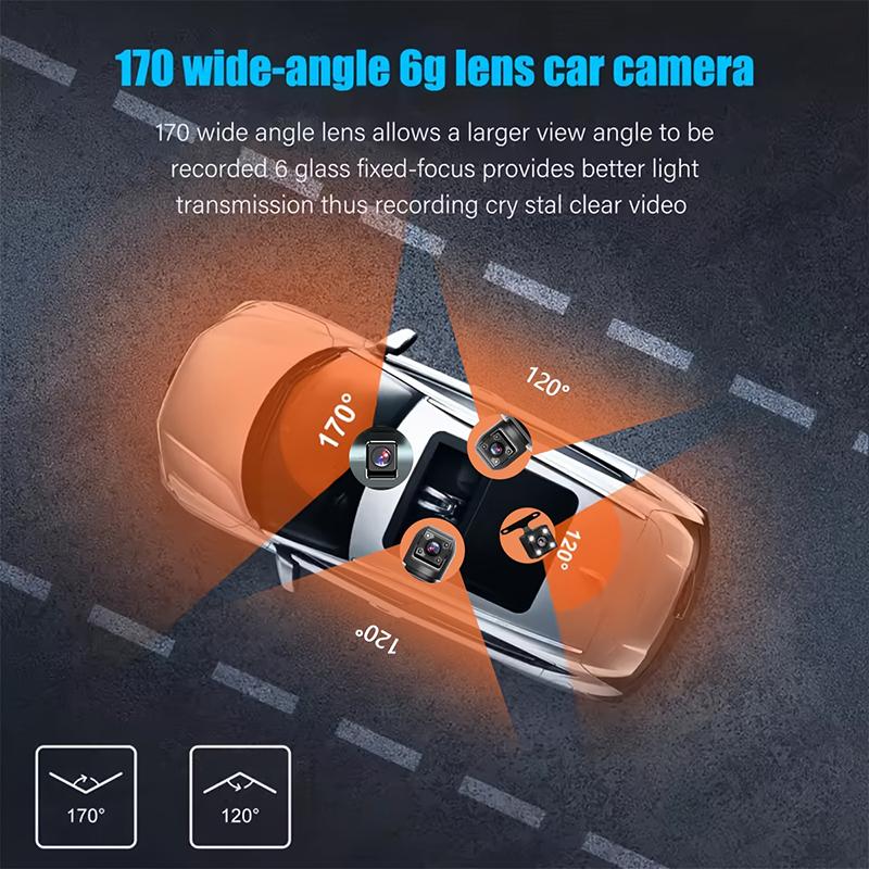 Car DVR 1080P Dash Cam NEW 360° 3/4 Channel Driving Camera with Front Left Right Rear Night Vision 2.0 Car Assecories