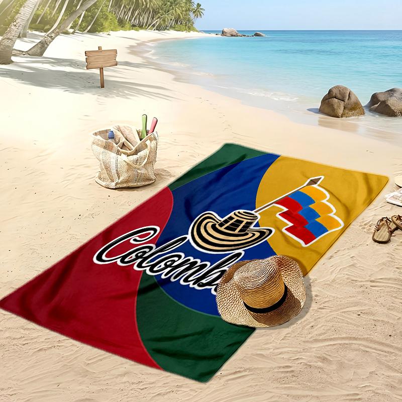 Asciugamano da Spiaggia Stampa Calcio Colombia Asciugatura Rapida Super Assorbente Morbido Asciugamano da Bagno per Nuoto Spiaggia Viaggio Souvenir Regalo