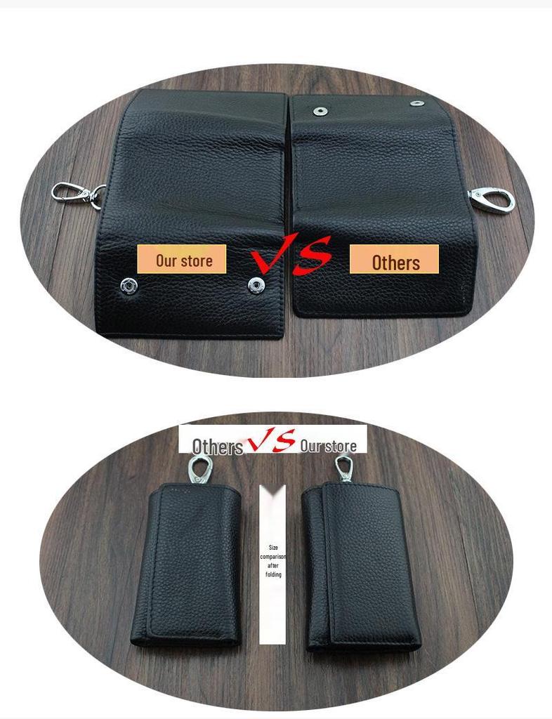 Premium Cowhide Leather Multi-functional Key Holder and Coin Wallet