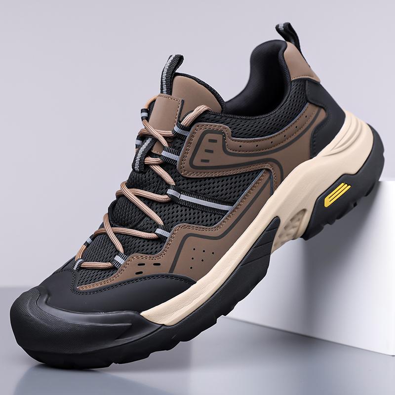 Fashion Breathable Flats Comfortable Walking Shoes Lightweight Men Athletic Fashion Sneakers Men's Mesh Fabric Lace-Up Casual Shoes