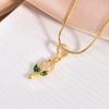 18k Gold Plated Copper Zircon Necklace: Fashionable, Non-Fading, Lightweight Clavicle Chain Jewelry