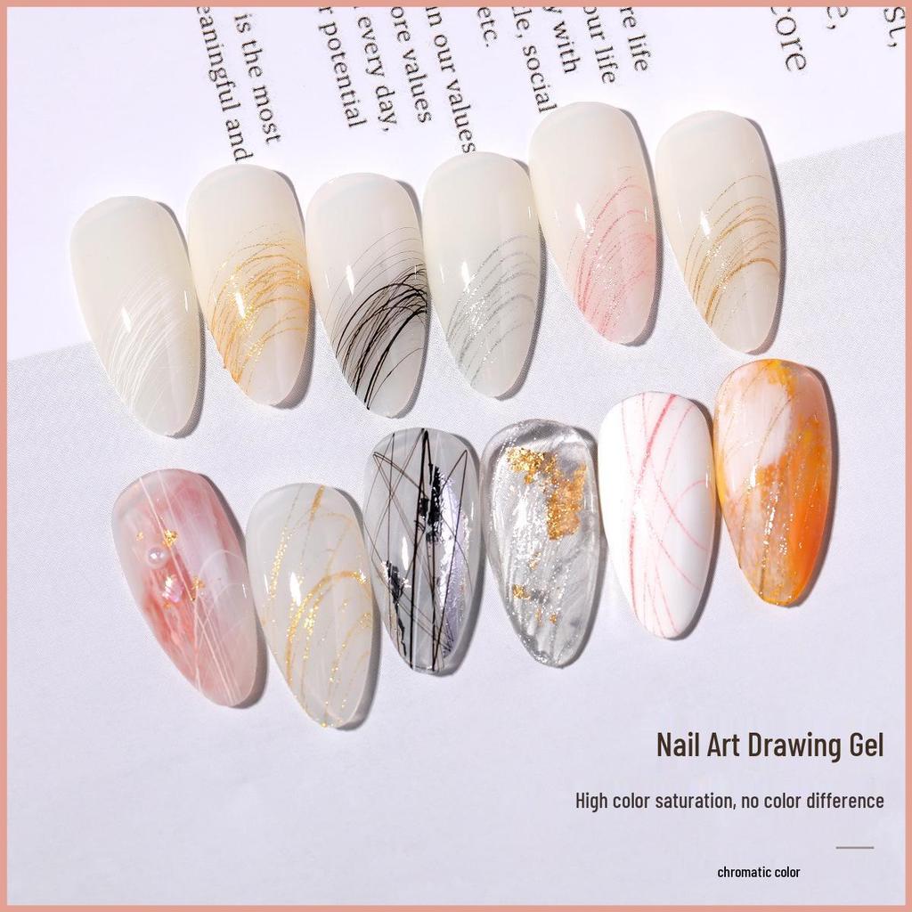 Japanese Elastic Drawing Gel for Nail Art - Creative Silk Color Painting, Spider Gel for Flowers and Lines