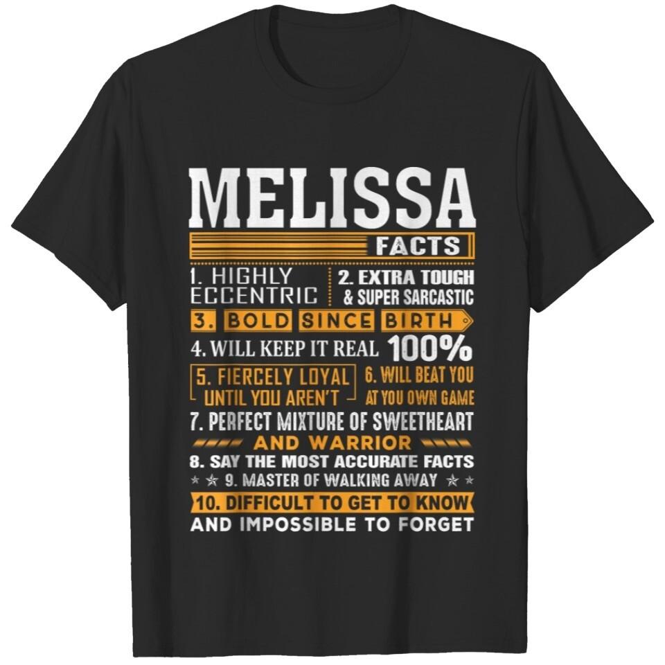 

Melissa Name Facts Funny Melissa First Name Gifts T-Shirt For Men Women S-5XL Unisex T-Shirt XXXL