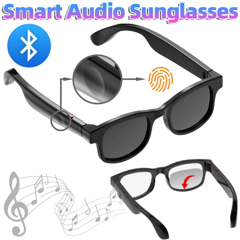 AI Translation Smart Glasses Built-in Mic & Speakers 144 Language BT Audio Sunglasses for Office Driving Cycling Outdoor Sports
