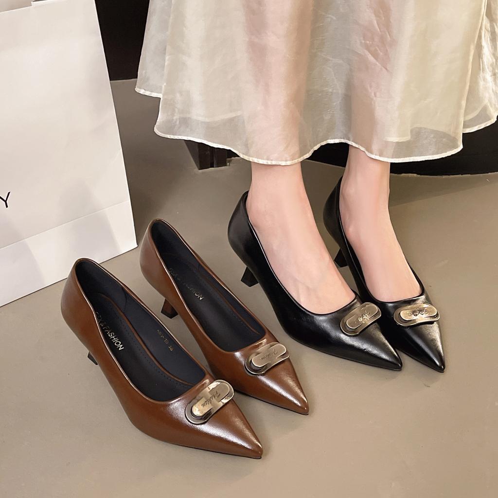 Fashion Low Heel Slip On Women Mary Jane Shoes Fashion Shallow Pointed Toe Shoes Outdoor Party Dress Ladies Shoes