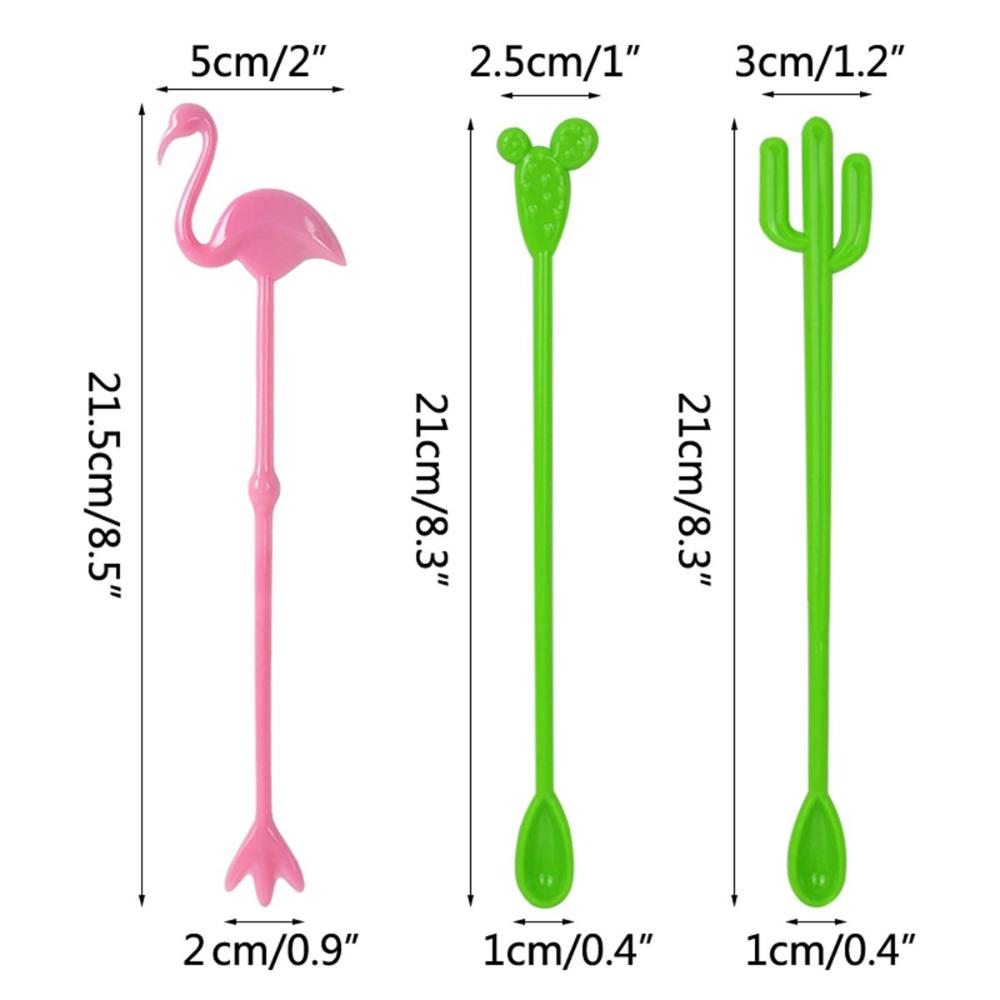 Hawaiian Tropical Flamingo Cactus Swizzle Sticks Coffee Stirrer Mixing Sticks Cocktail Tool