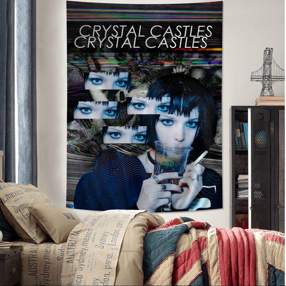 Band CCrystal Castles Chart Tapestry For Living Room Home Dorm Decor Art Home Decor