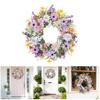 Delicate Violets Pink Blossoms Wreath Silk Flower Garlands Elegant Door Hanging Ornament Outdoor Garden Decoration